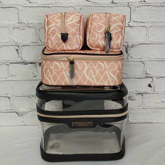 'VICTORIA'S SECRET' LOGO SIGNATURE TRAIN CASE 4 - PIECE SET - Picture 10 of 16